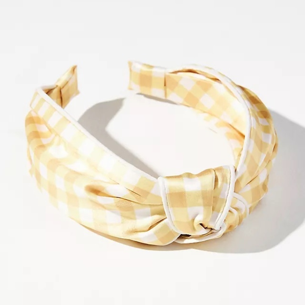 Anthropologie Everly knot headband gingham new with tags